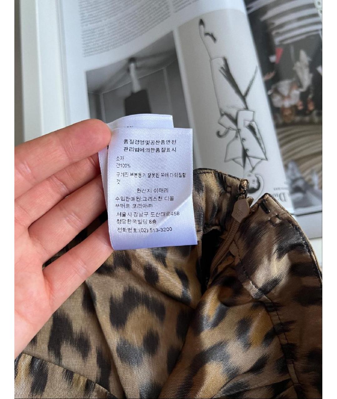 CHRISTIAN DIOR Коричневая юбка макси, фото 5