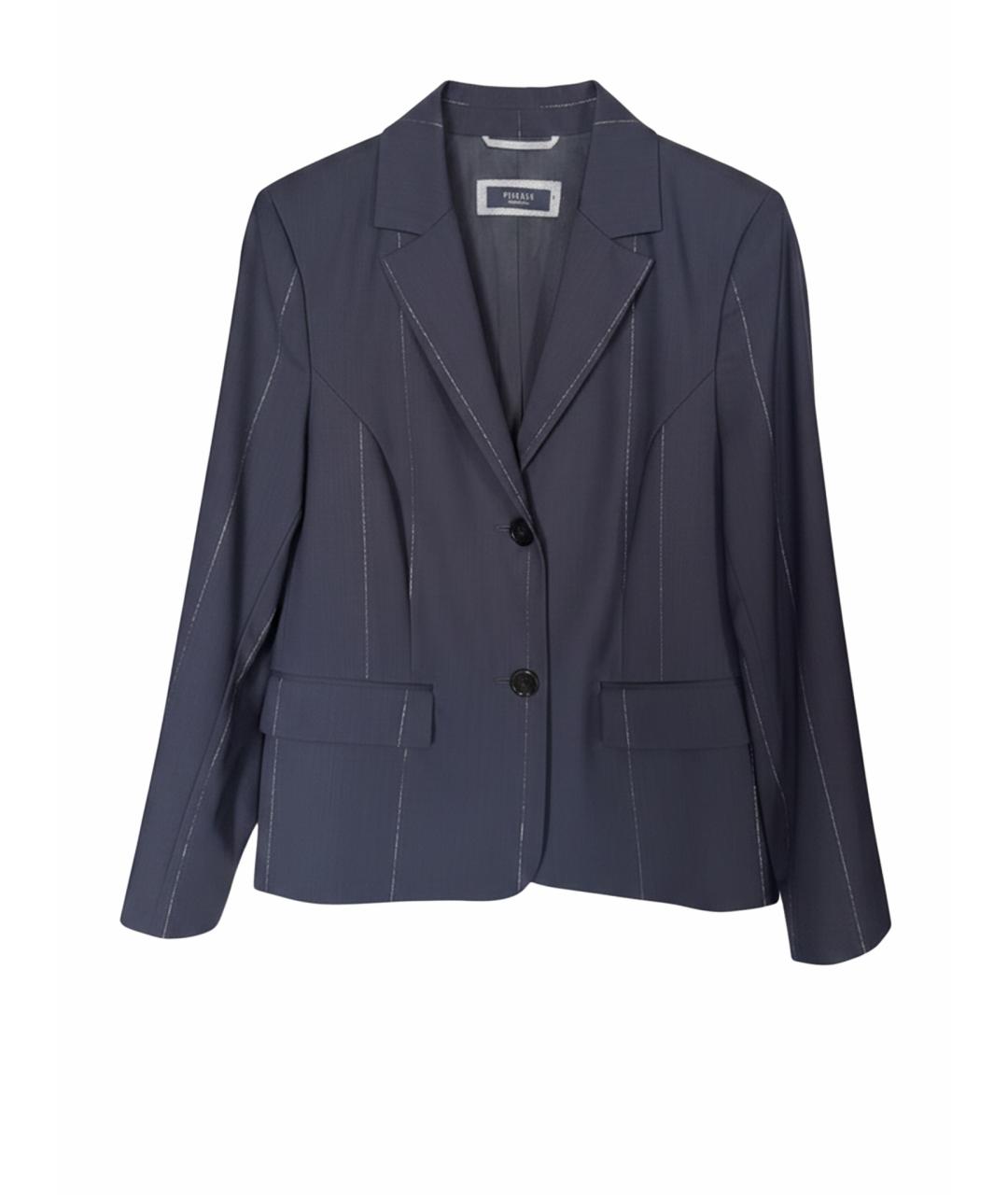 PESERICO Темно-синий шерстяной жакет/пиджак, фото 1