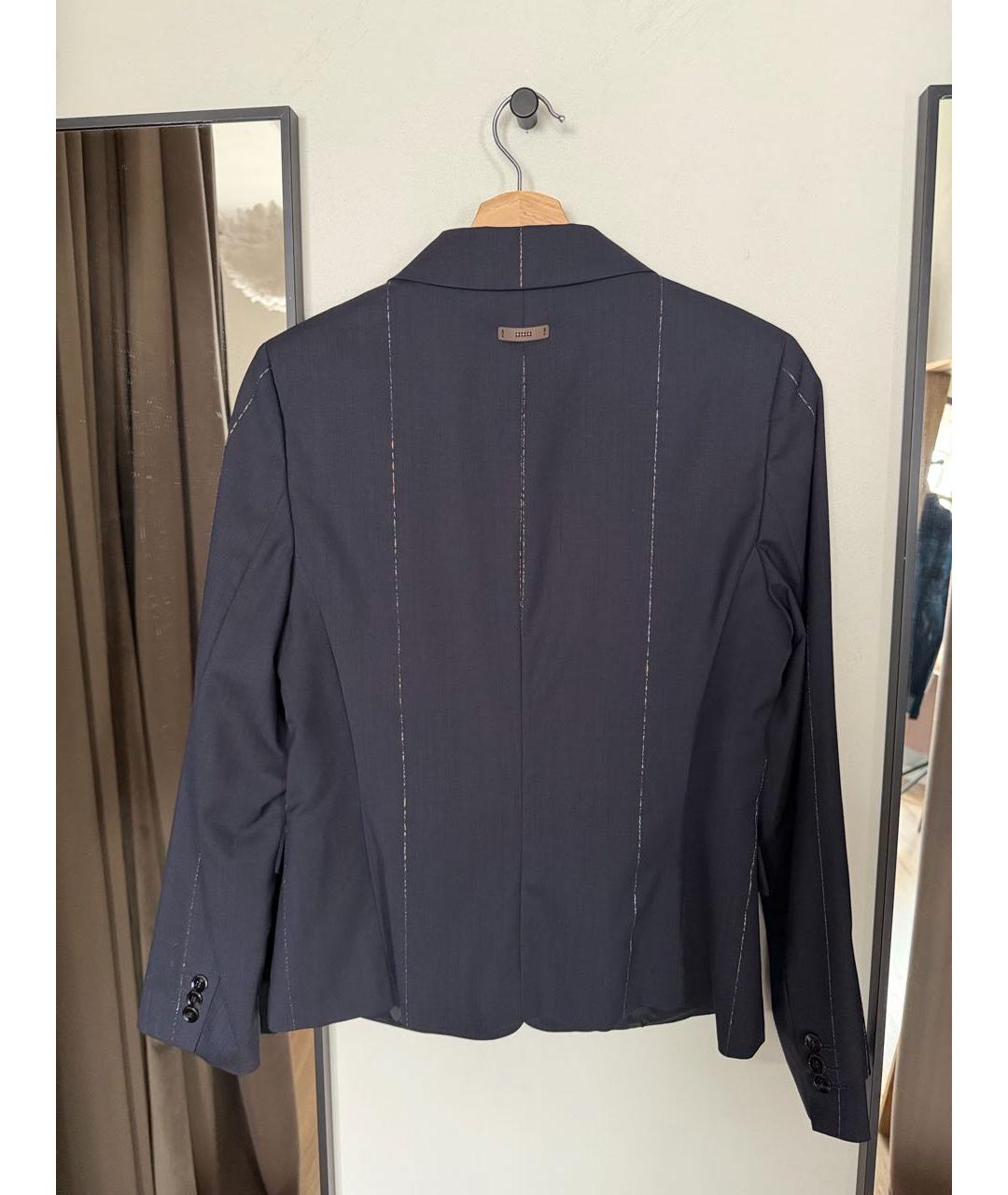 PESERICO Темно-синий шерстяной жакет/пиджак, фото 2