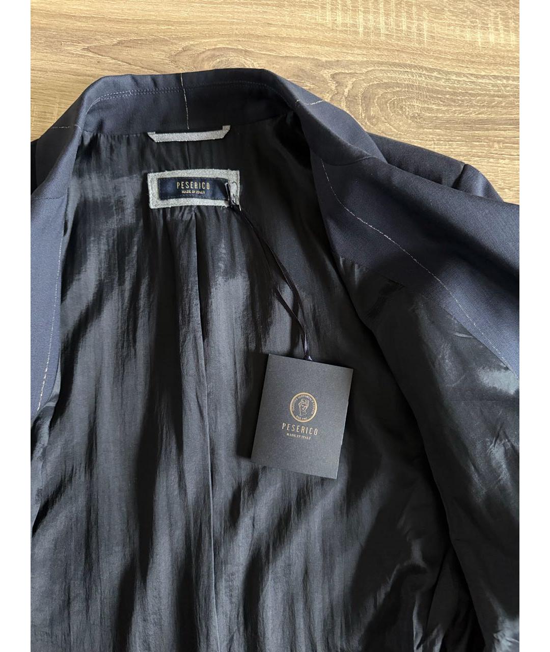 PESERICO Темно-синий шерстяной жакет/пиджак, фото 7
