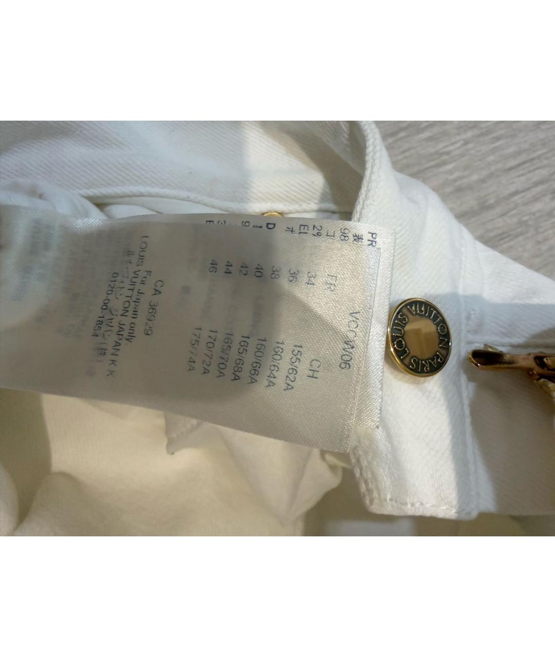 LOUIS VUITTON Белые хлопковые прямые джинсы, фото 4
