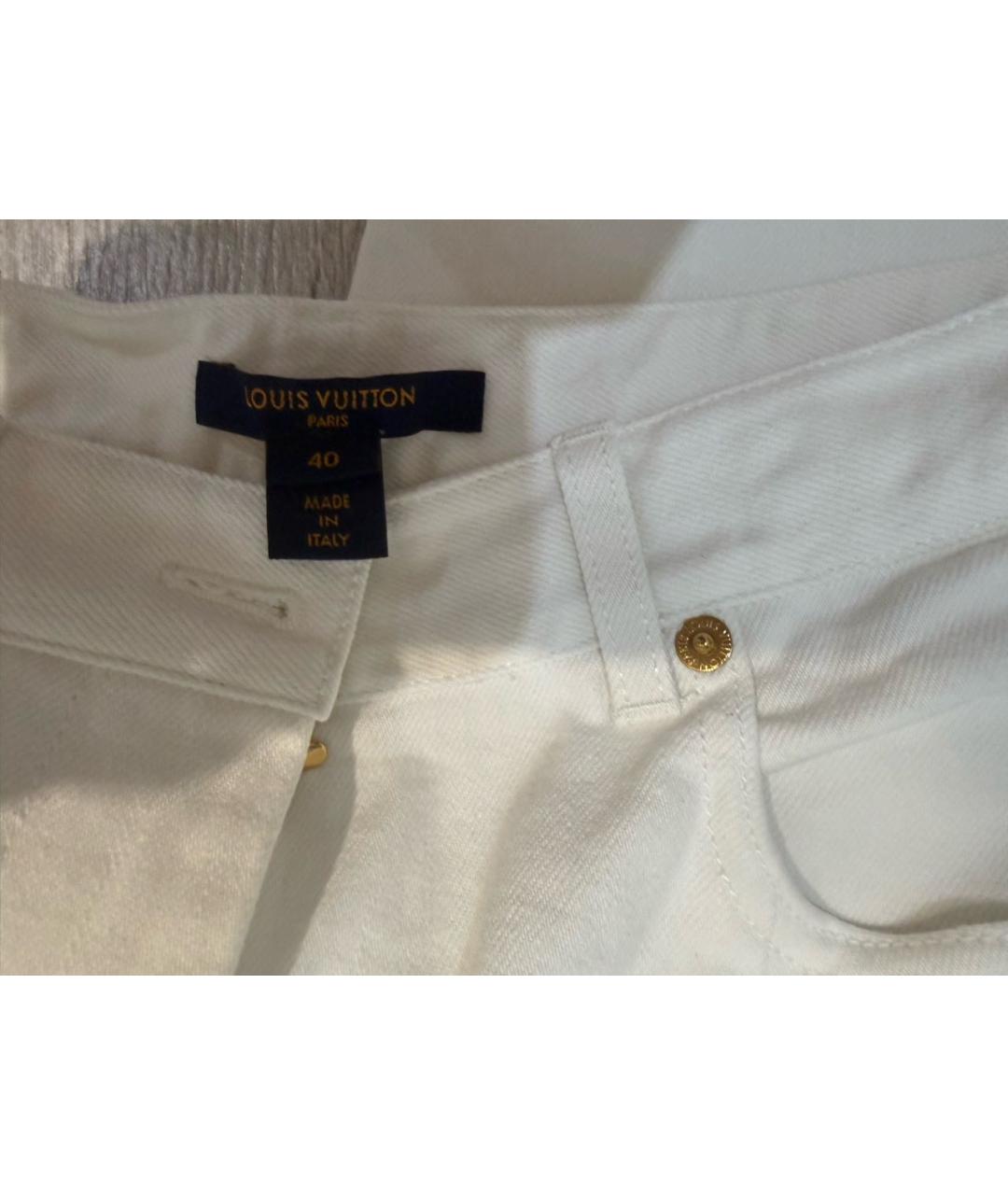 LOUIS VUITTON Белые хлопковые прямые джинсы, фото 3