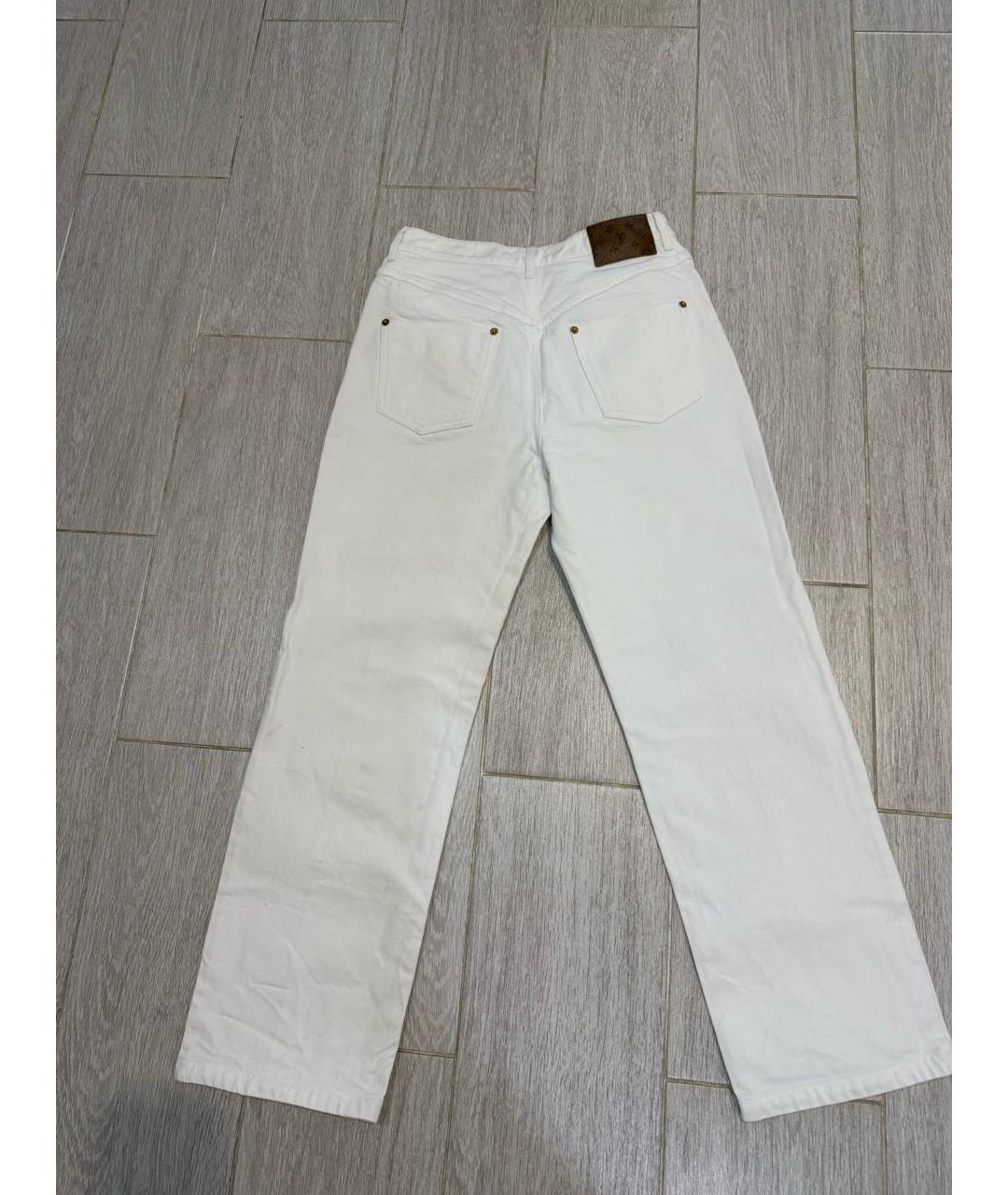LOUIS VUITTON Белые хлопковые прямые джинсы, фото 2