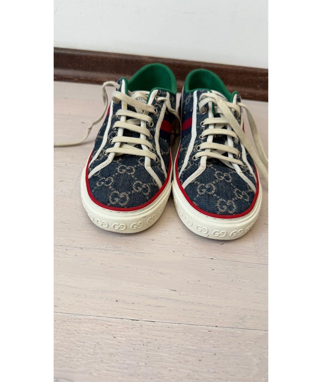 GUCCI Синие текстильные кеды, фото 2