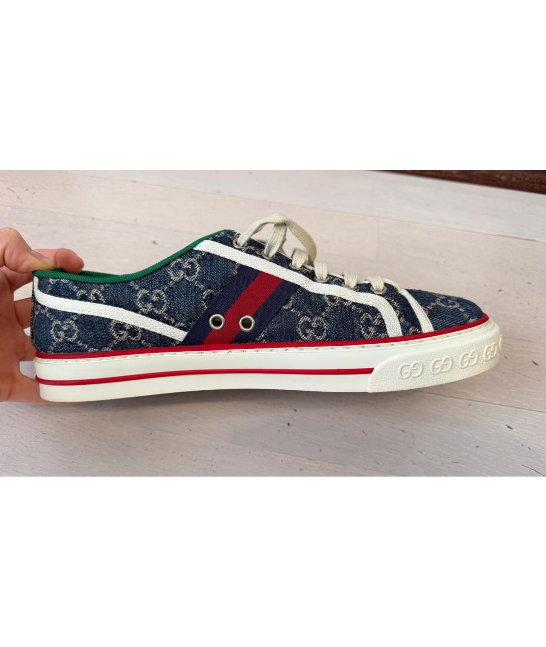 GUCCI Синие текстильные кеды, фото 6