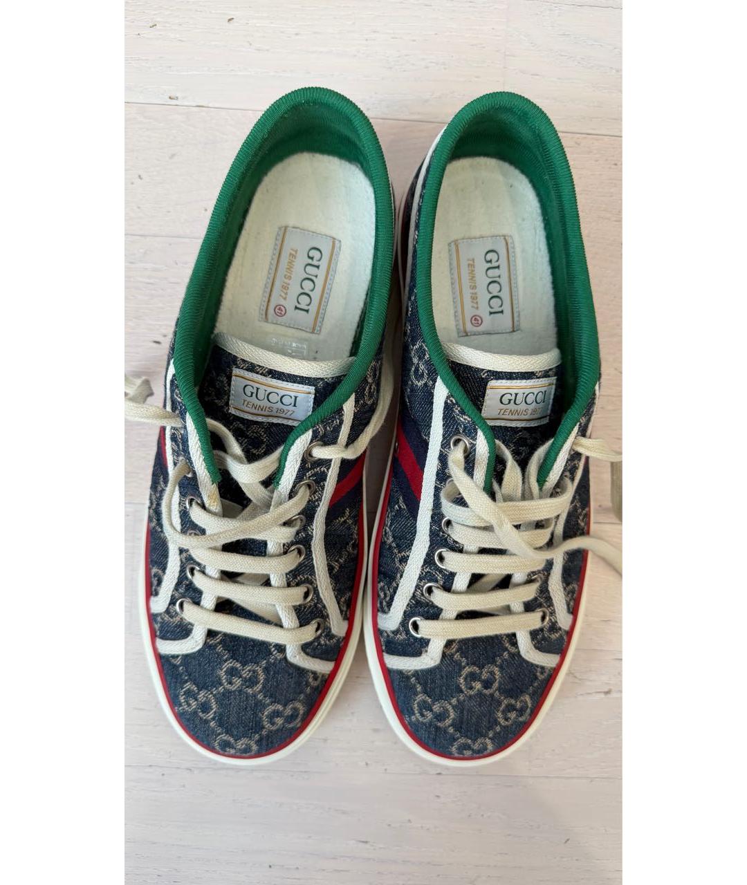 GUCCI Синие текстильные кеды, фото 3