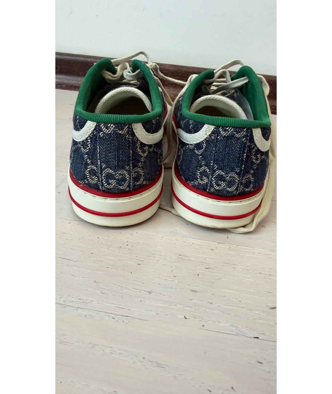 GUCCI Синие текстильные кеды, фото 4