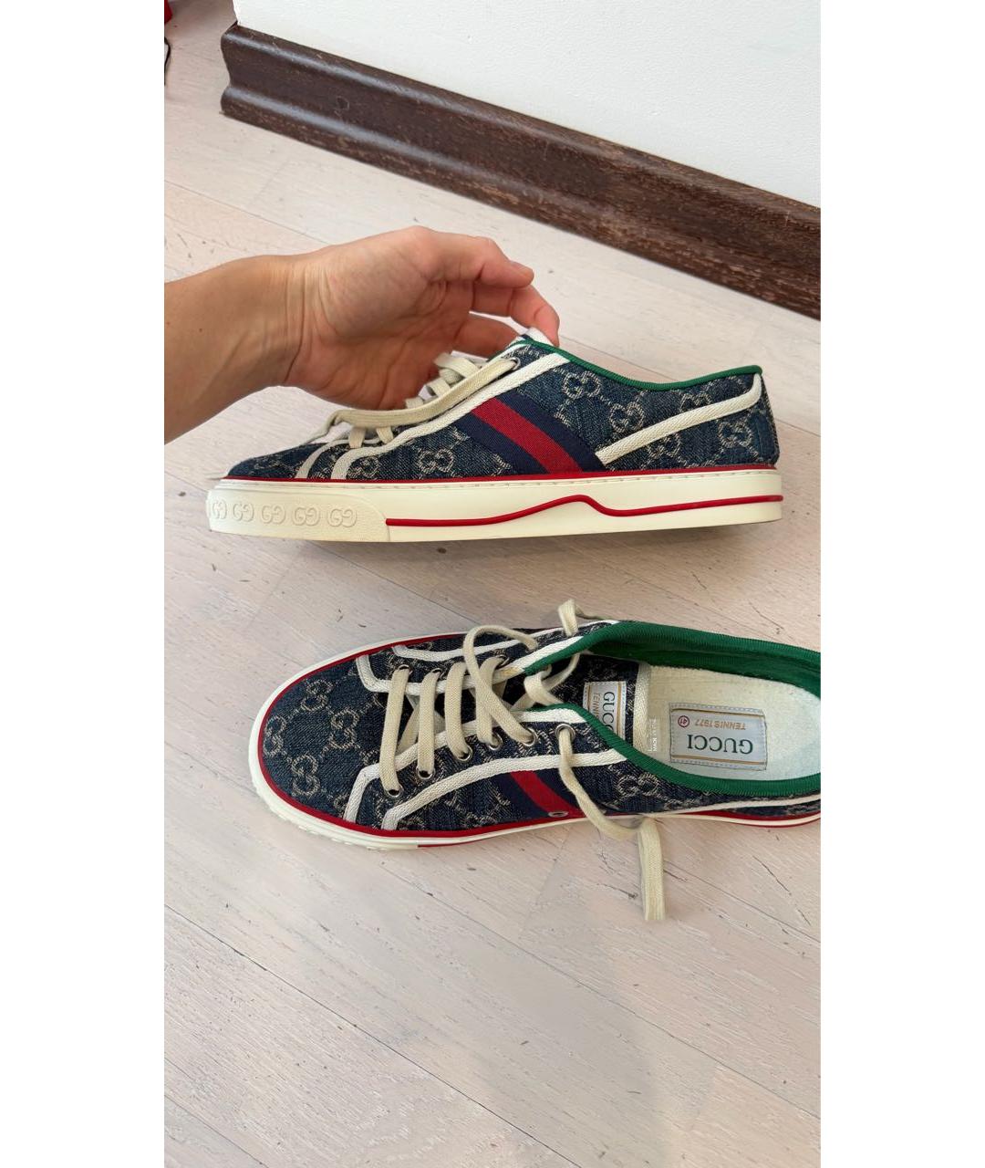 GUCCI Синие текстильные кеды, фото 5