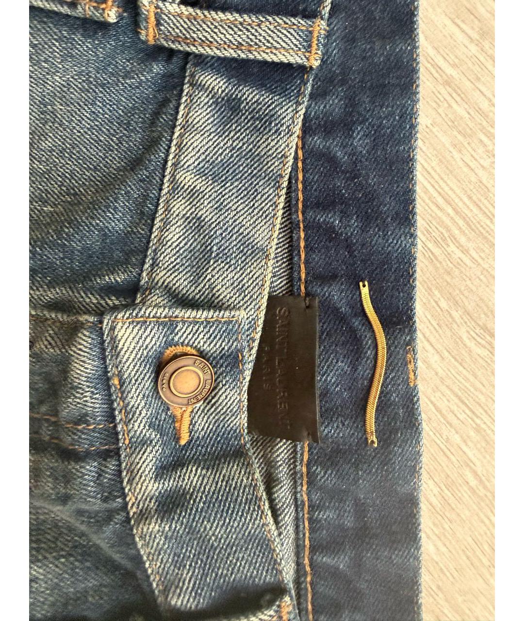 SAINT LAURENT Темно-синие хлопковые шорты, фото 2