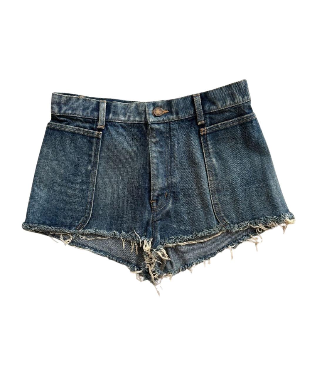 SAINT LAURENT Темно-синие хлопковые шорты, фото 1