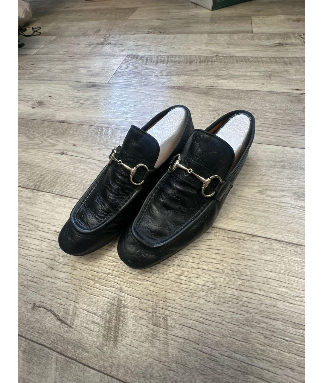 GUCCI Черные кожаные мокасины, фото 2