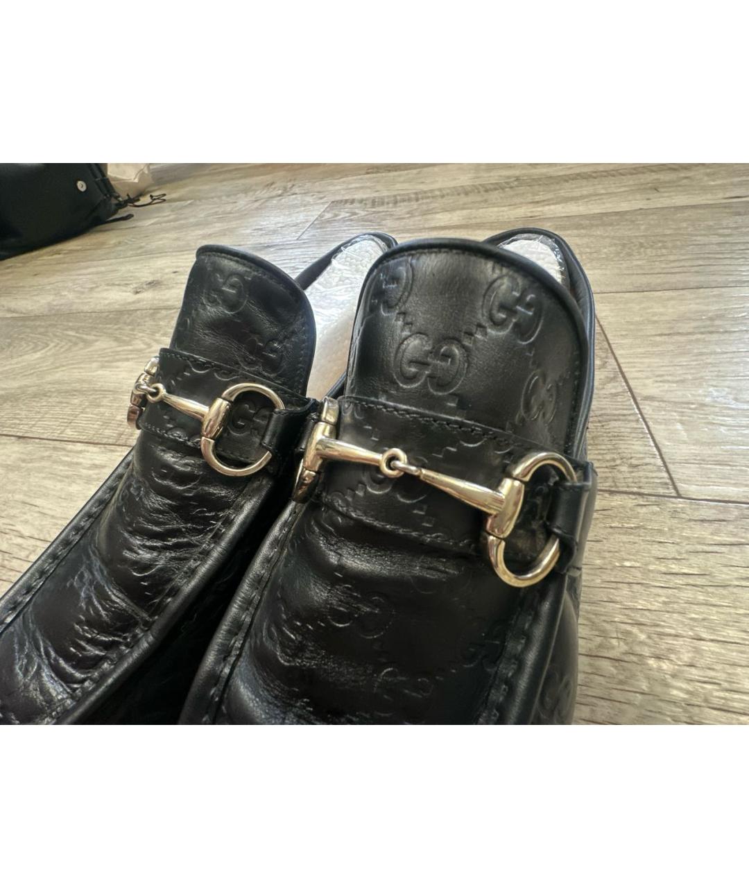 GUCCI Черные кожаные мокасины, фото 6