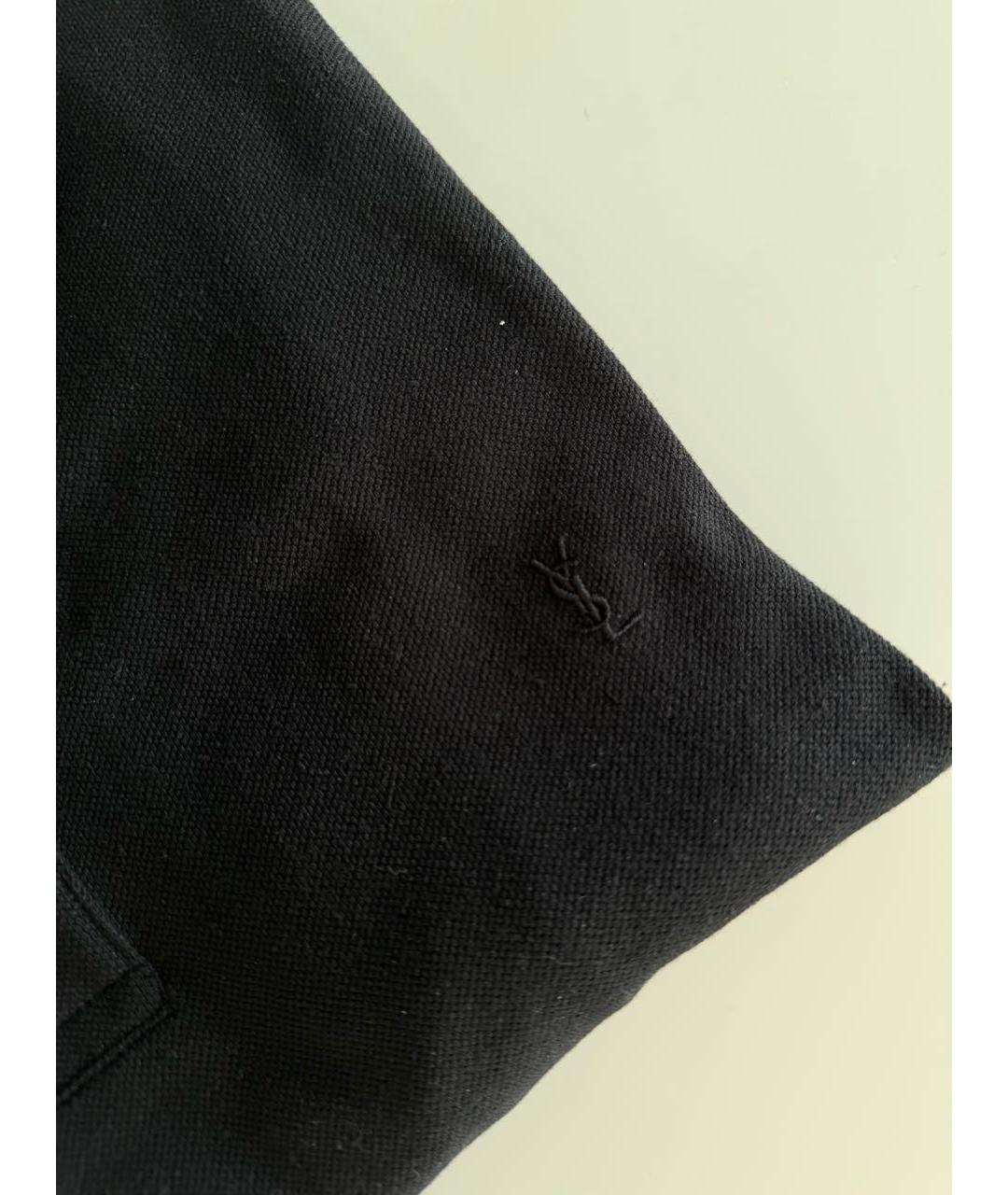 SAINT LAURENT Черное хлопко-полиэстеровое поло с коротким рукавом, фото 4