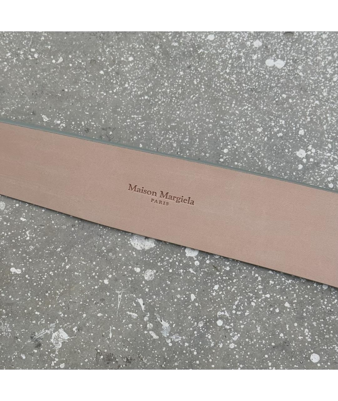 MAISON MARGIELA Серый кожаный ремень, фото 2