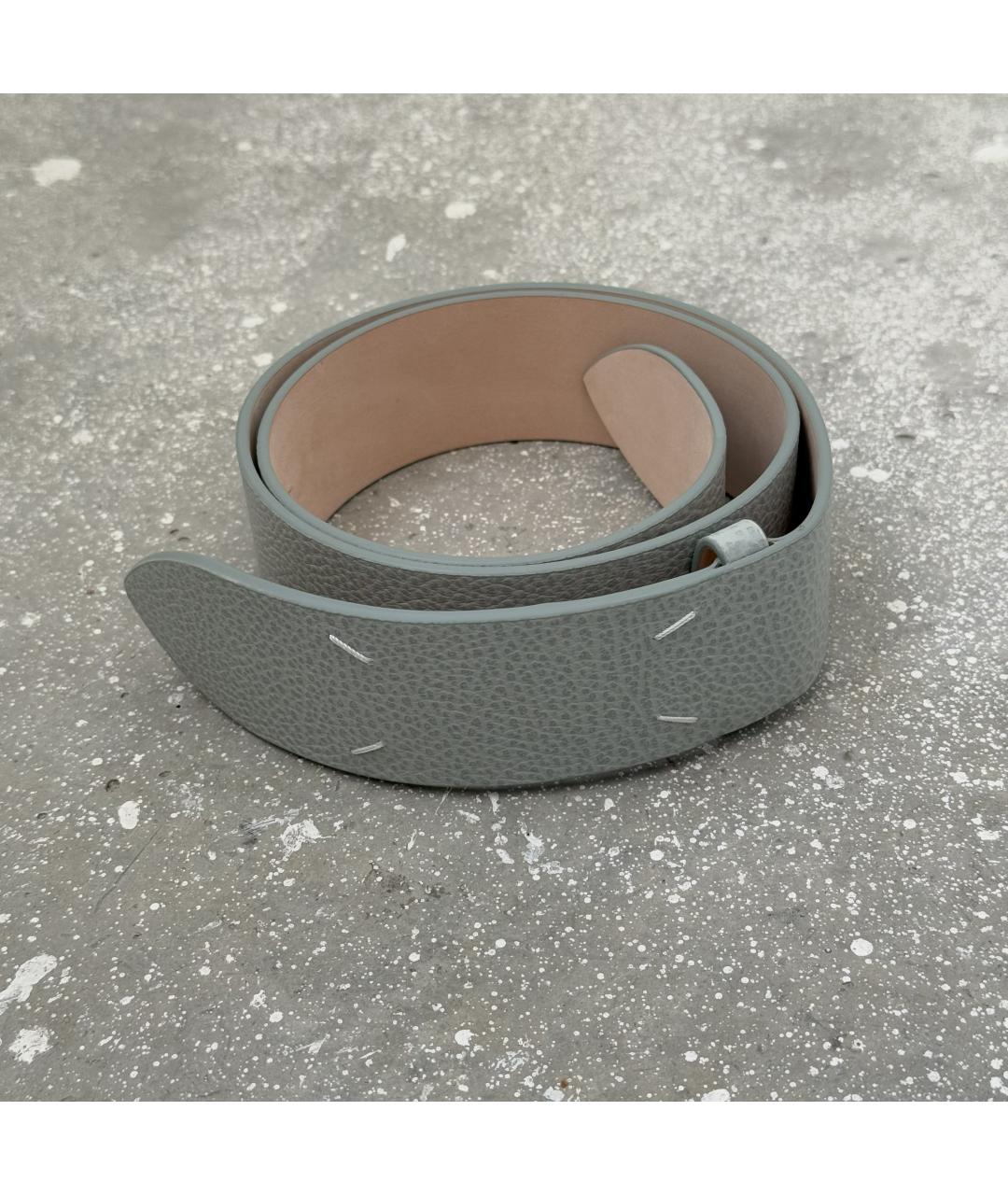 MAISON MARGIELA Серый кожаный ремень, фото 7
