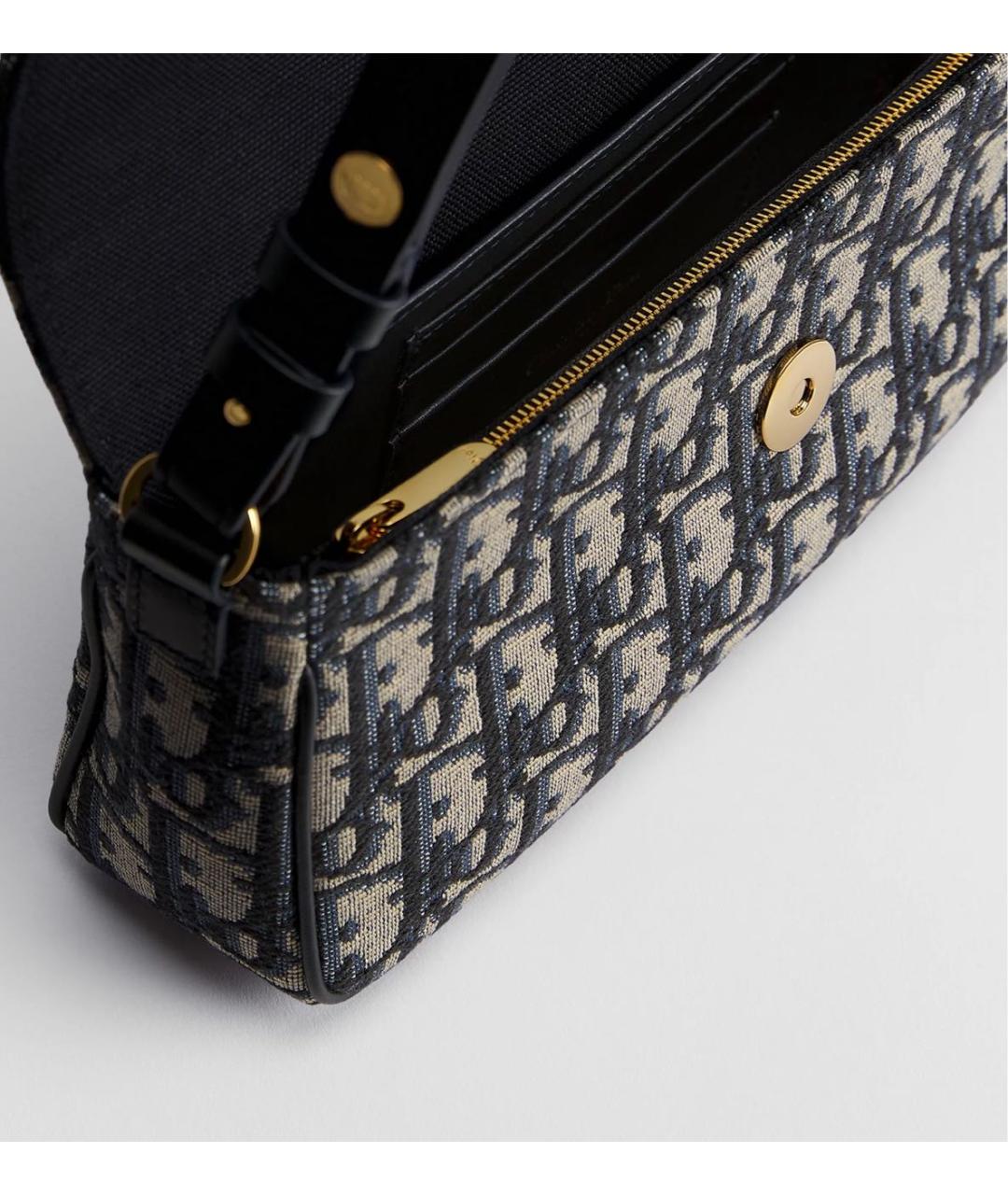 CHRISTIAN DIOR Синяя жаккардовая сумка через плечо, фото 4