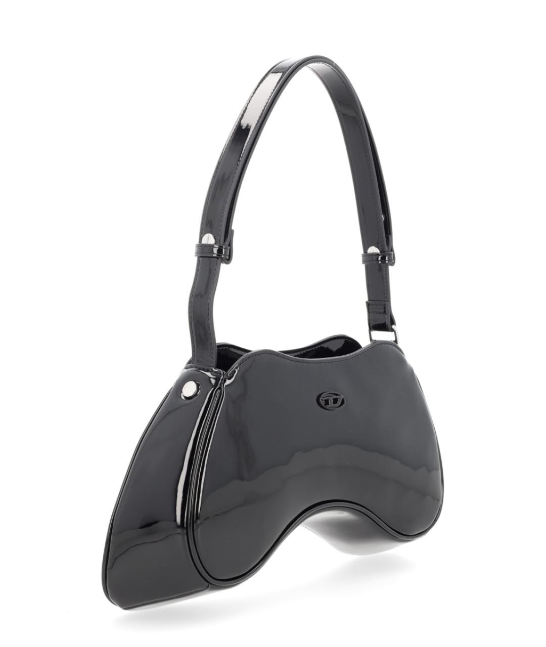 DIESEL Черная сумка с короткими ручками из искусственной кожи, фото 3