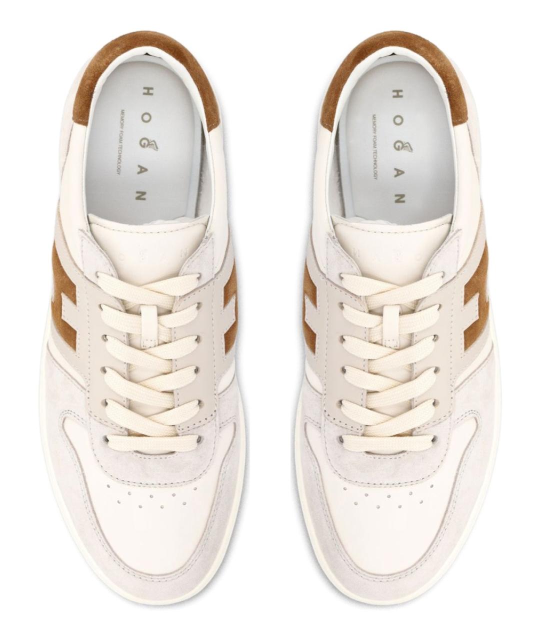 HOGAN Бежевые замшевые низкие кроссовки / кеды, фото 2