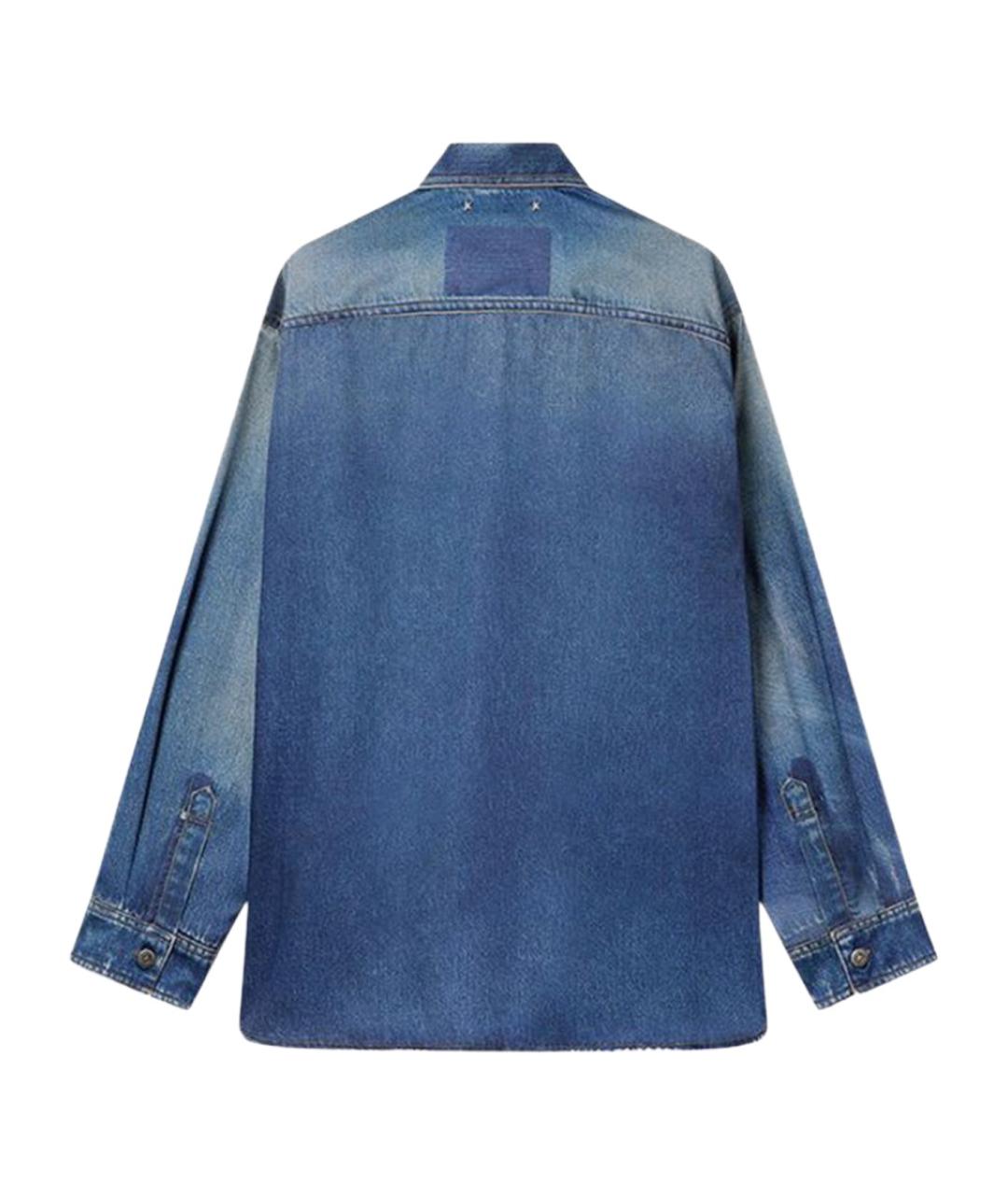 GOLDEN GOOSE DELUXE BRAND Синяя полиэстеровая рубашка, фото 2