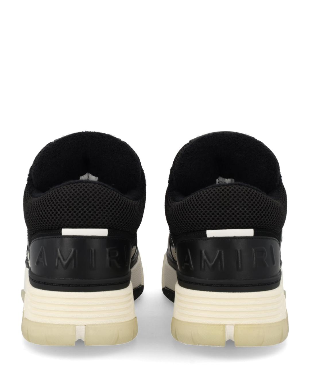 AMIRI Черные кожаные низкие кроссовки / кеды, фото 4