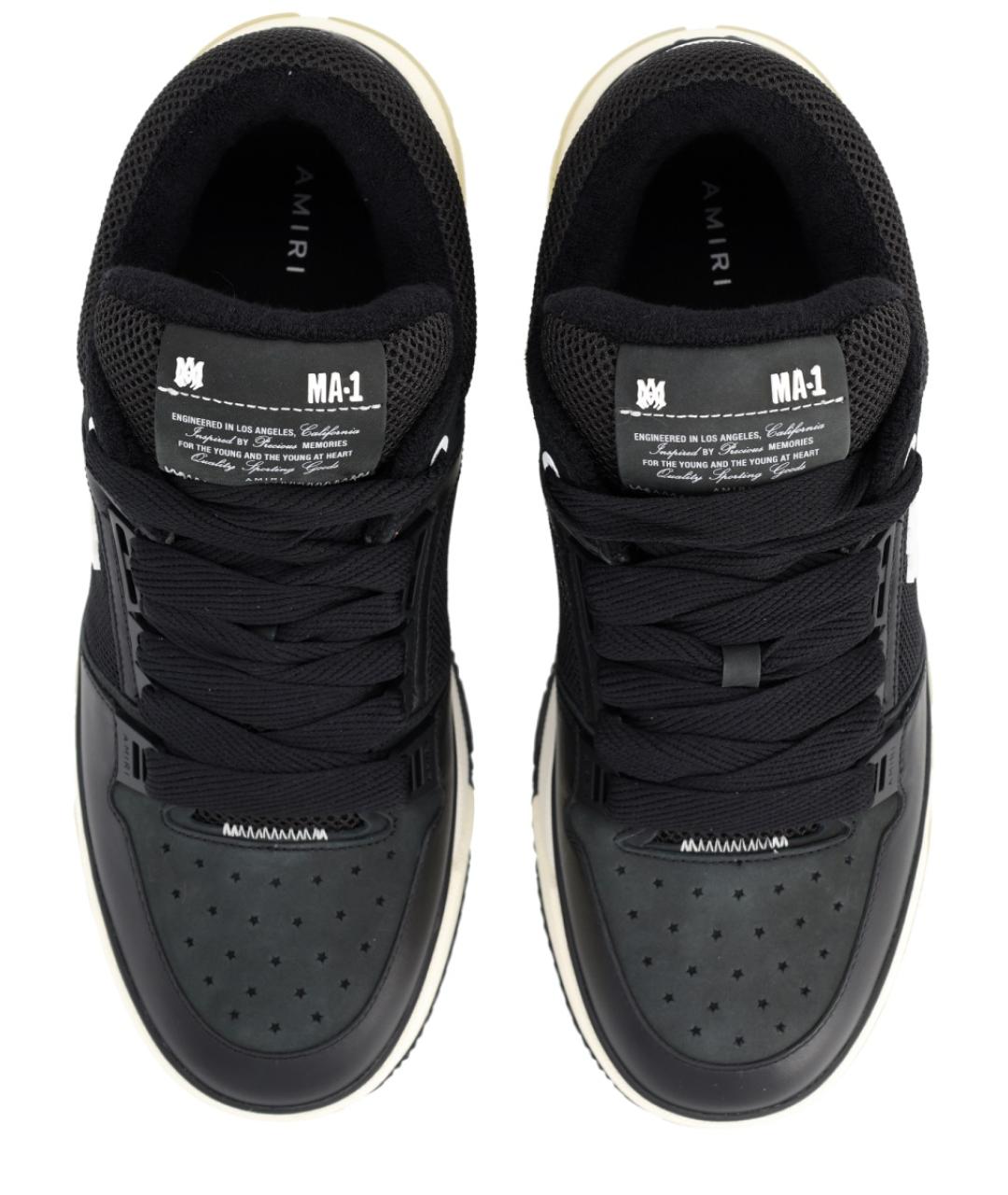 AMIRI Черные кожаные низкие кроссовки / кеды, фото 5