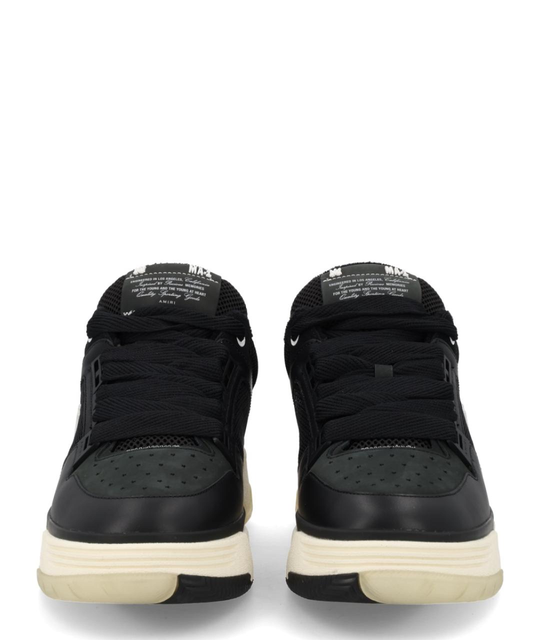 AMIRI Черные кожаные низкие кроссовки / кеды, фото 3