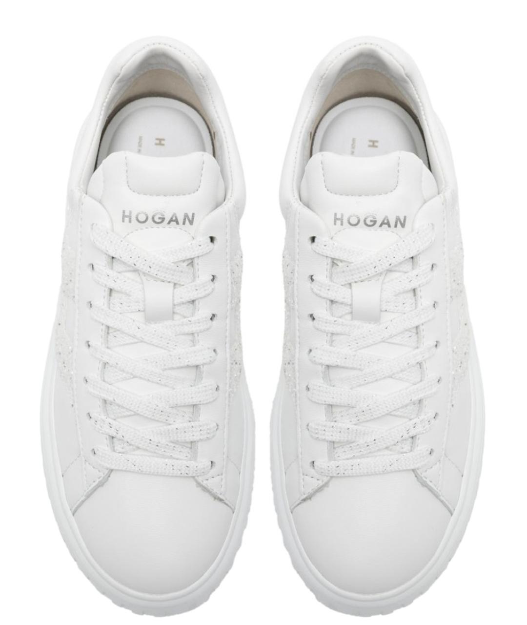HOGAN Белые кожаные кроссовки, фото 4