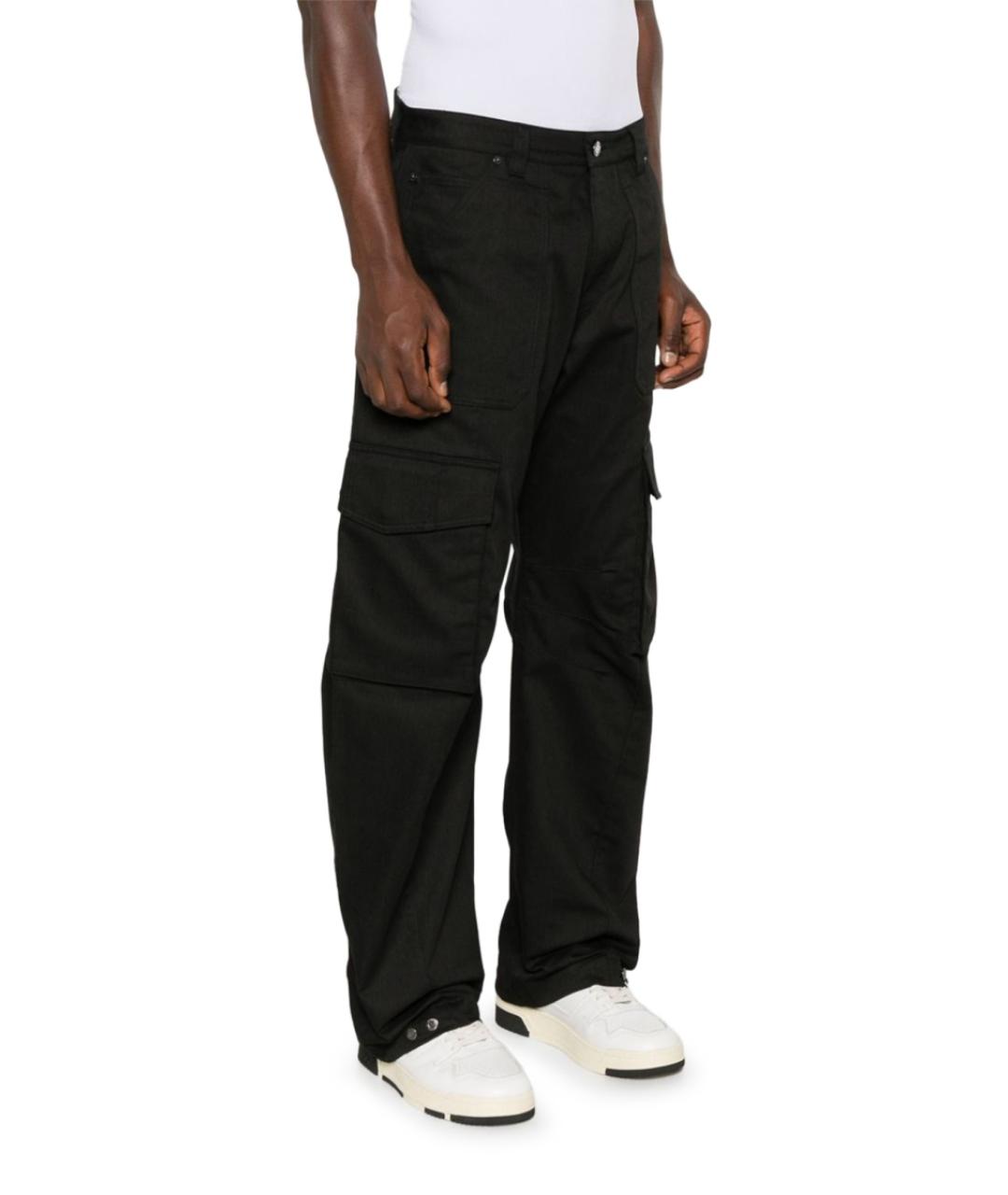 GOLDEN GOOSE DELUXE BRAND Черные хлопковые повседневные брюки, фото 3