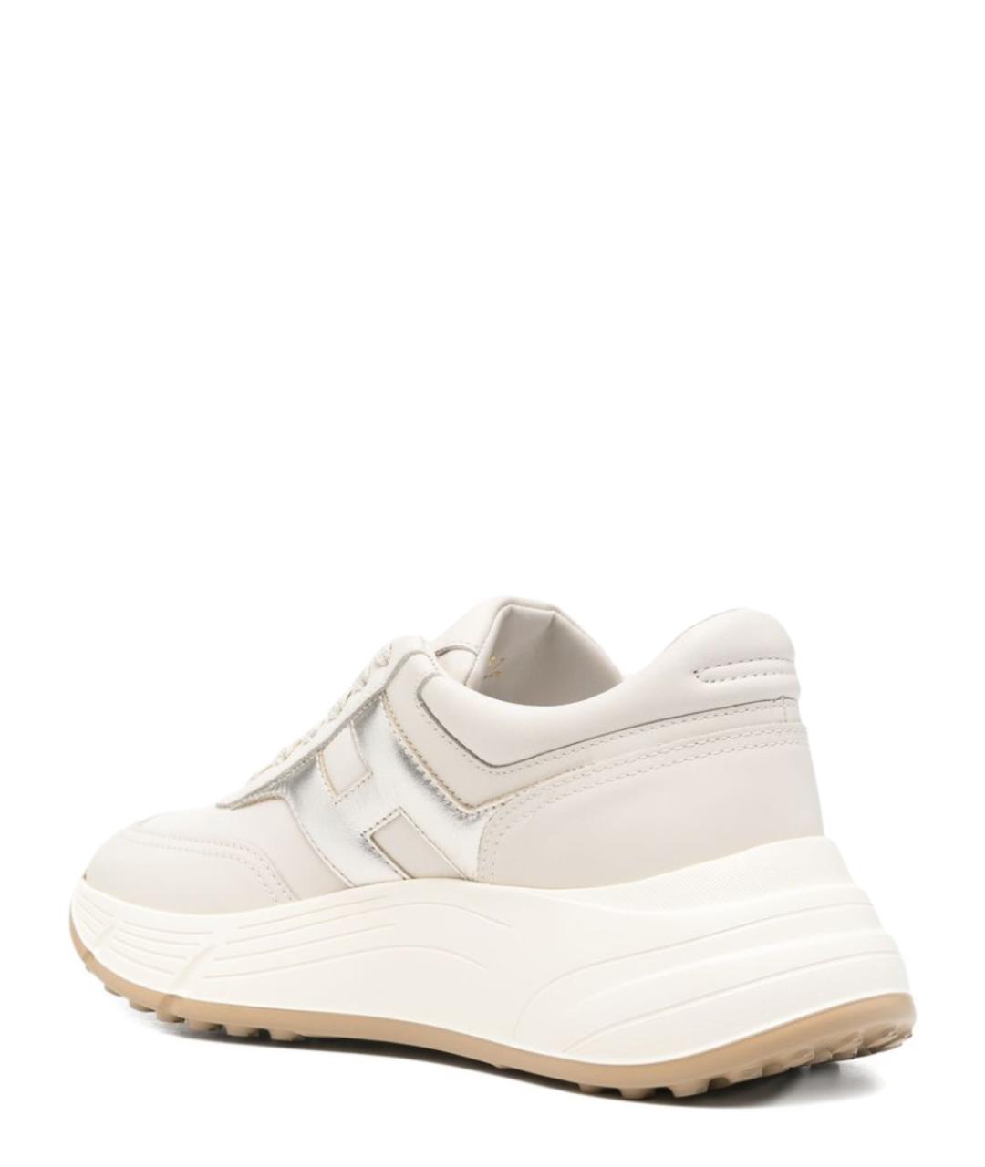 HOGAN Бежевые кожаные кроссовки, фото 3