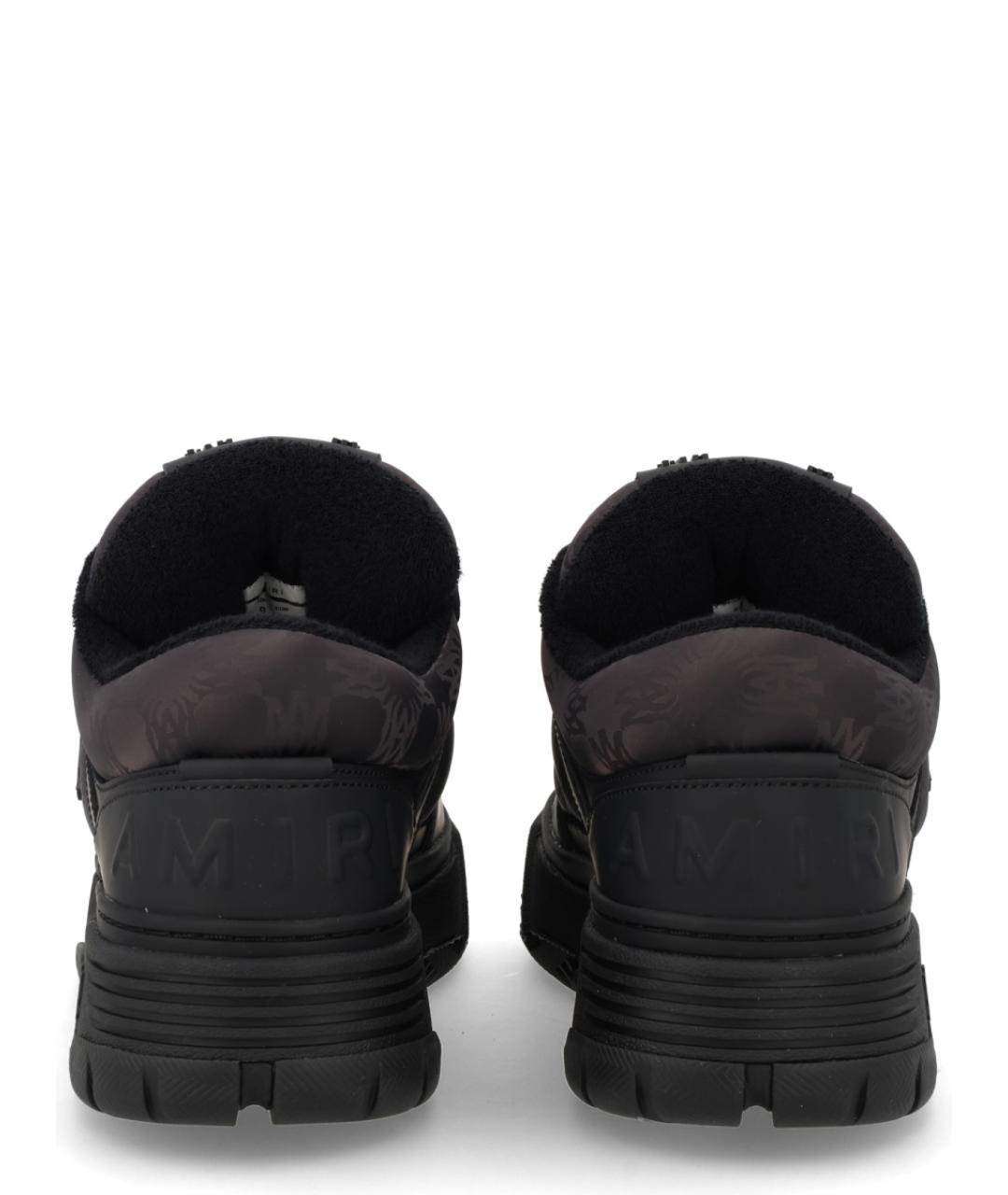 AMIRI Черные кожаные низкие кроссовки / кеды, фото 5