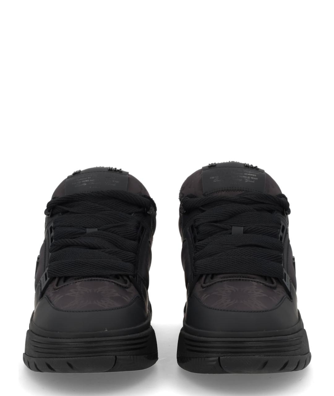 AMIRI Черные кожаные низкие кроссовки / кеды, фото 4