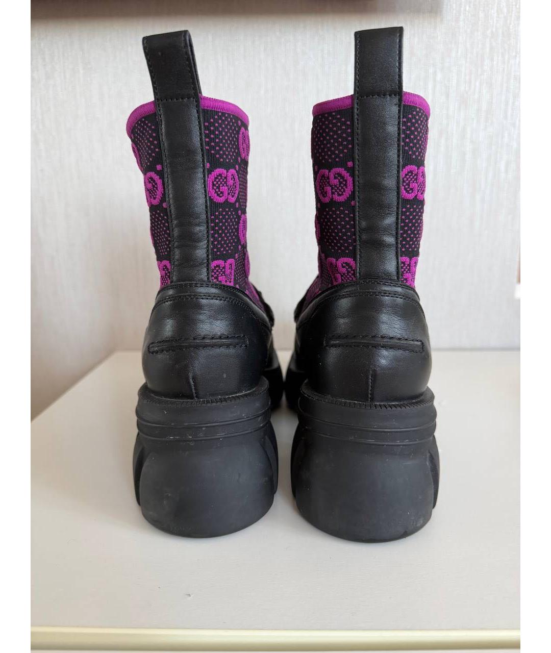 GUCCI Черные кожаные ботинки, фото 4