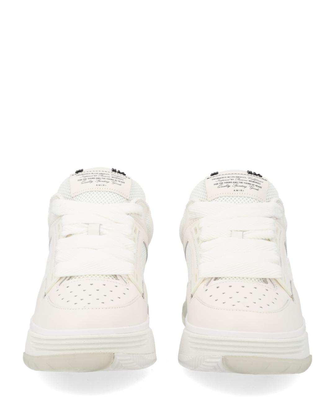 AMIRI Белые кожаные низкие кроссовки / кеды, фото 3