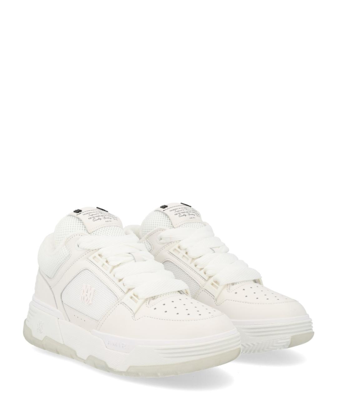 AMIRI Белые кожаные низкие кроссовки / кеды, фото 2