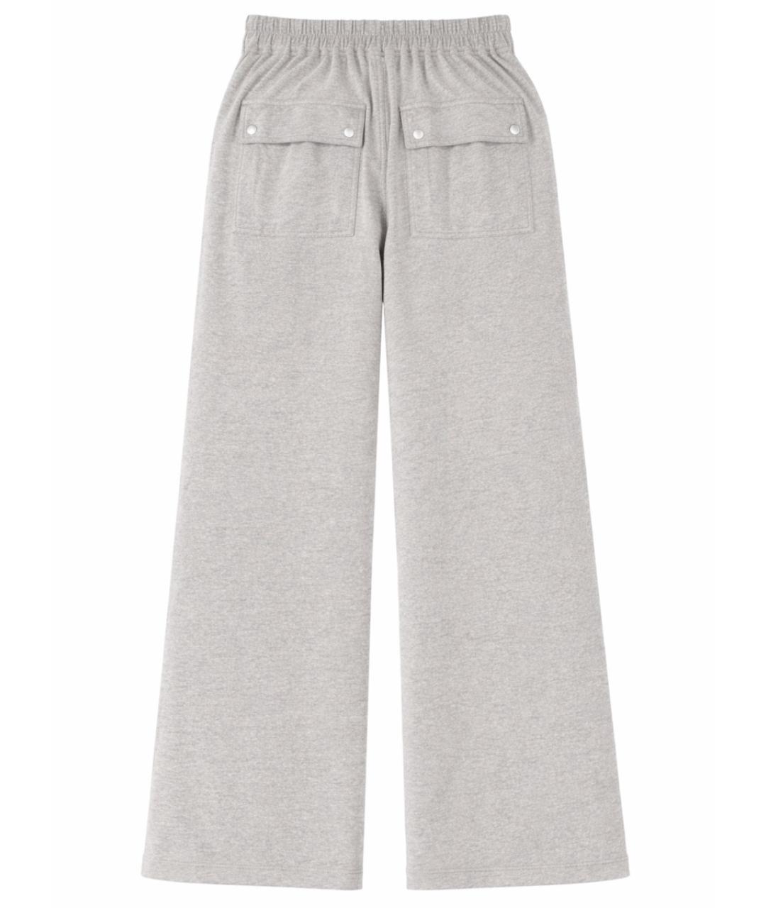 RICK OWENS DRKSHDW Серые хлопковые прямые брюки, фото 2