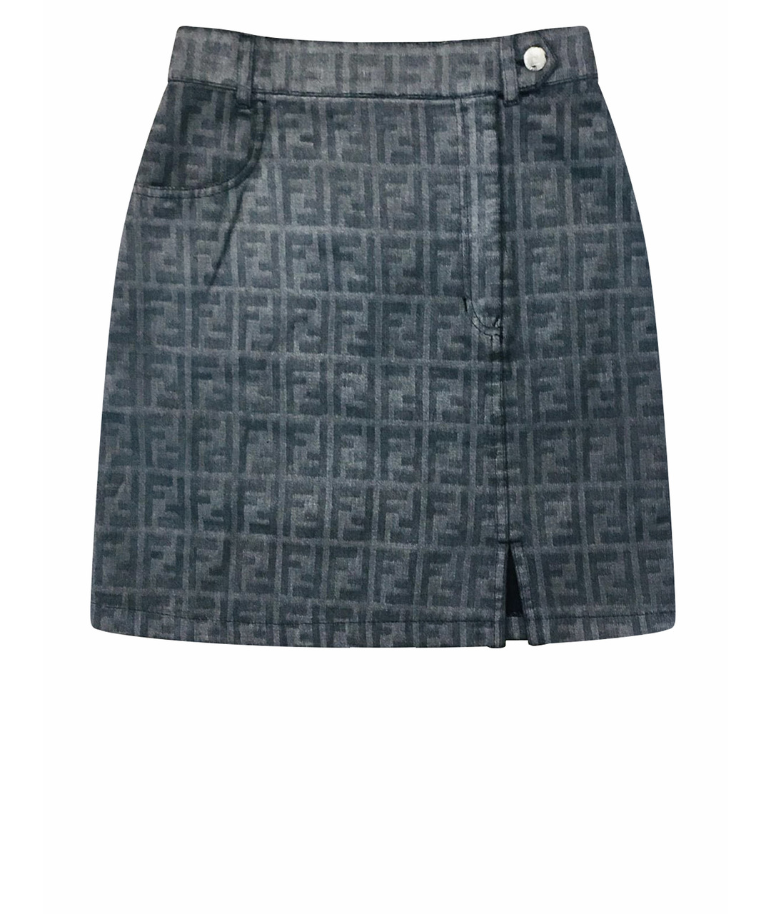 FENDI Синяя хлопковая юбка мини, фото 1