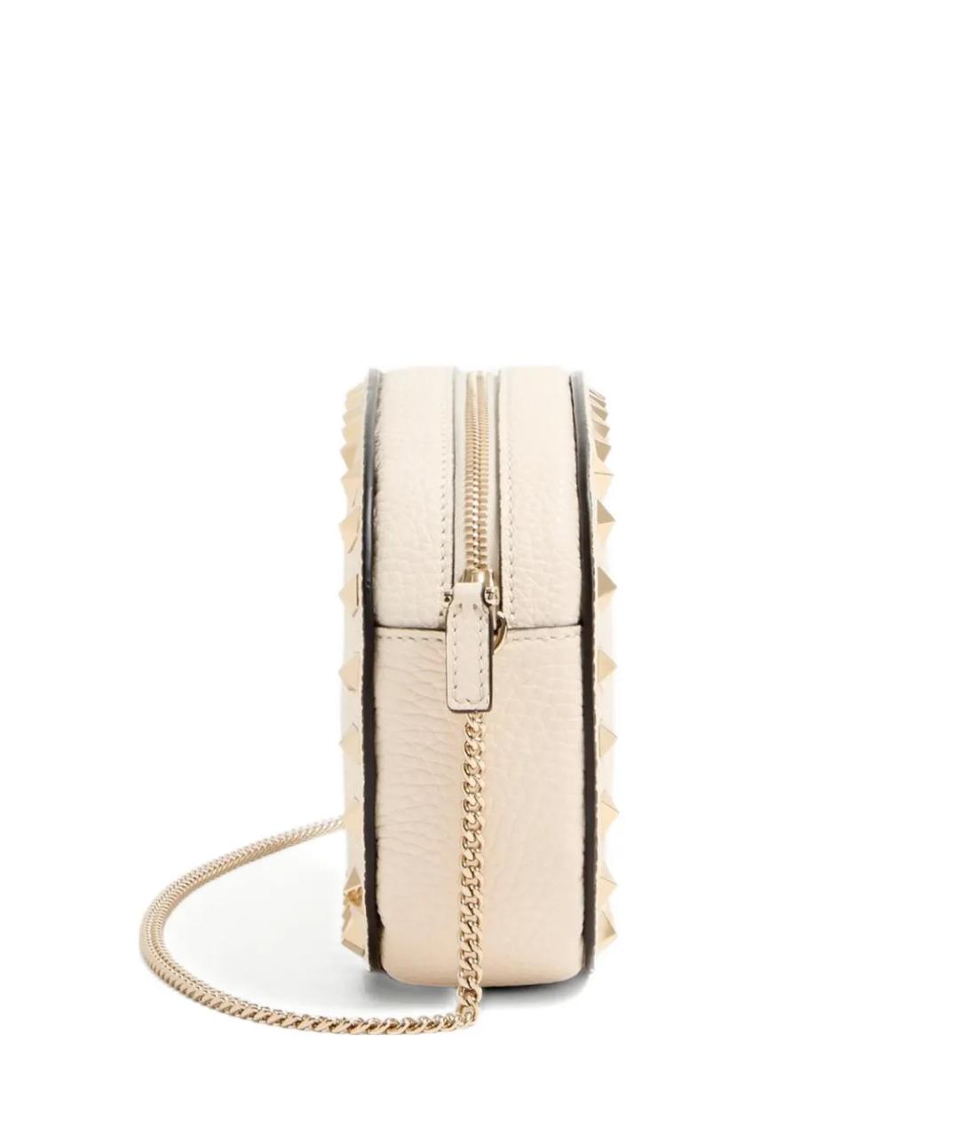 VALENTINO Бежевая кожаная сумка через плечо, фото 4