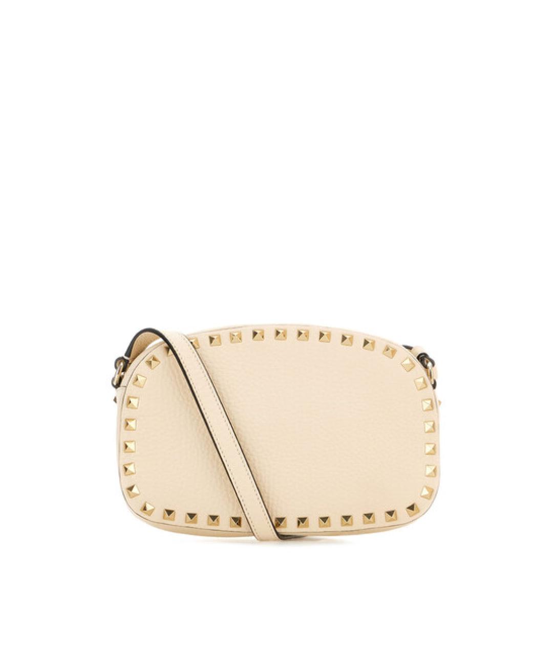VALENTINO Бежевая кожаная сумка через плечо, фото 3