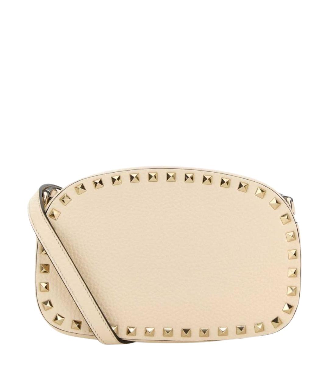 VALENTINO Бежевая кожаная сумка через плечо, фото 1