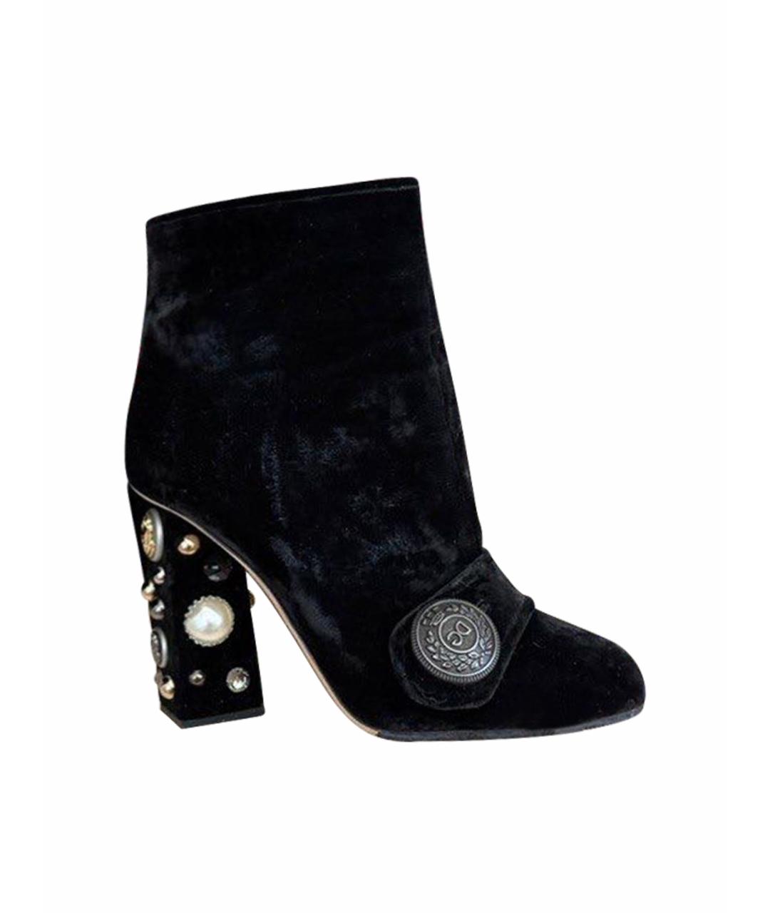 DOLCE&GABBANA Черные замшевые ботильоны, фото 1