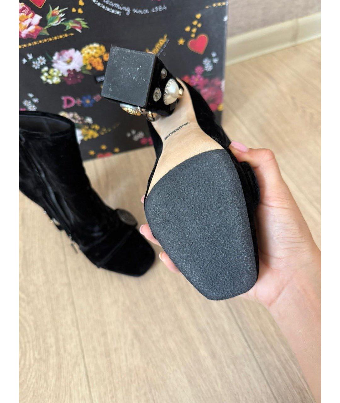 DOLCE&GABBANA Черные замшевые ботильоны, фото 4