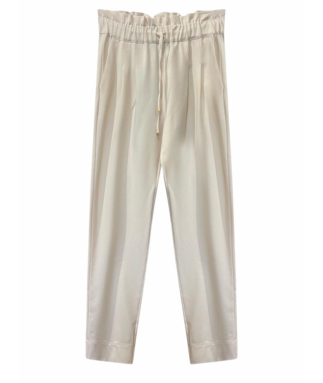 WEEKEND MAX MARA Бежевые шерстяные прямые брюки, фото 1