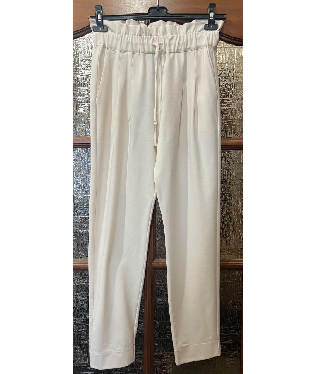 WEEKEND MAX MARA Бежевые шерстяные прямые брюки, фото 2