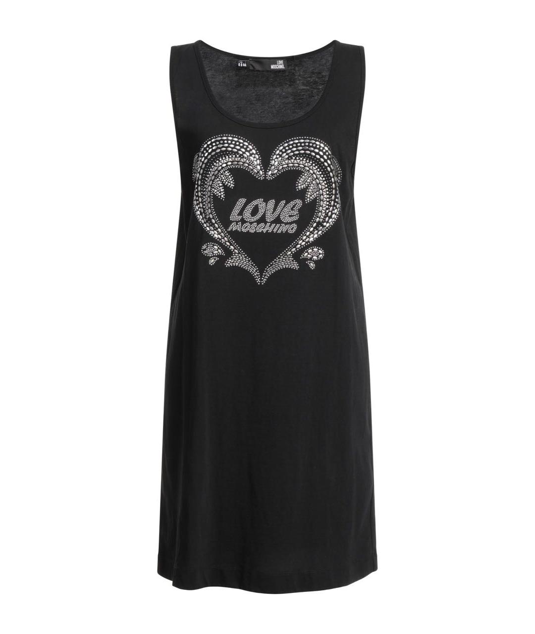 LOVE MOSCHINO Красное хлопко-эластановое повседневное платье, фото 5