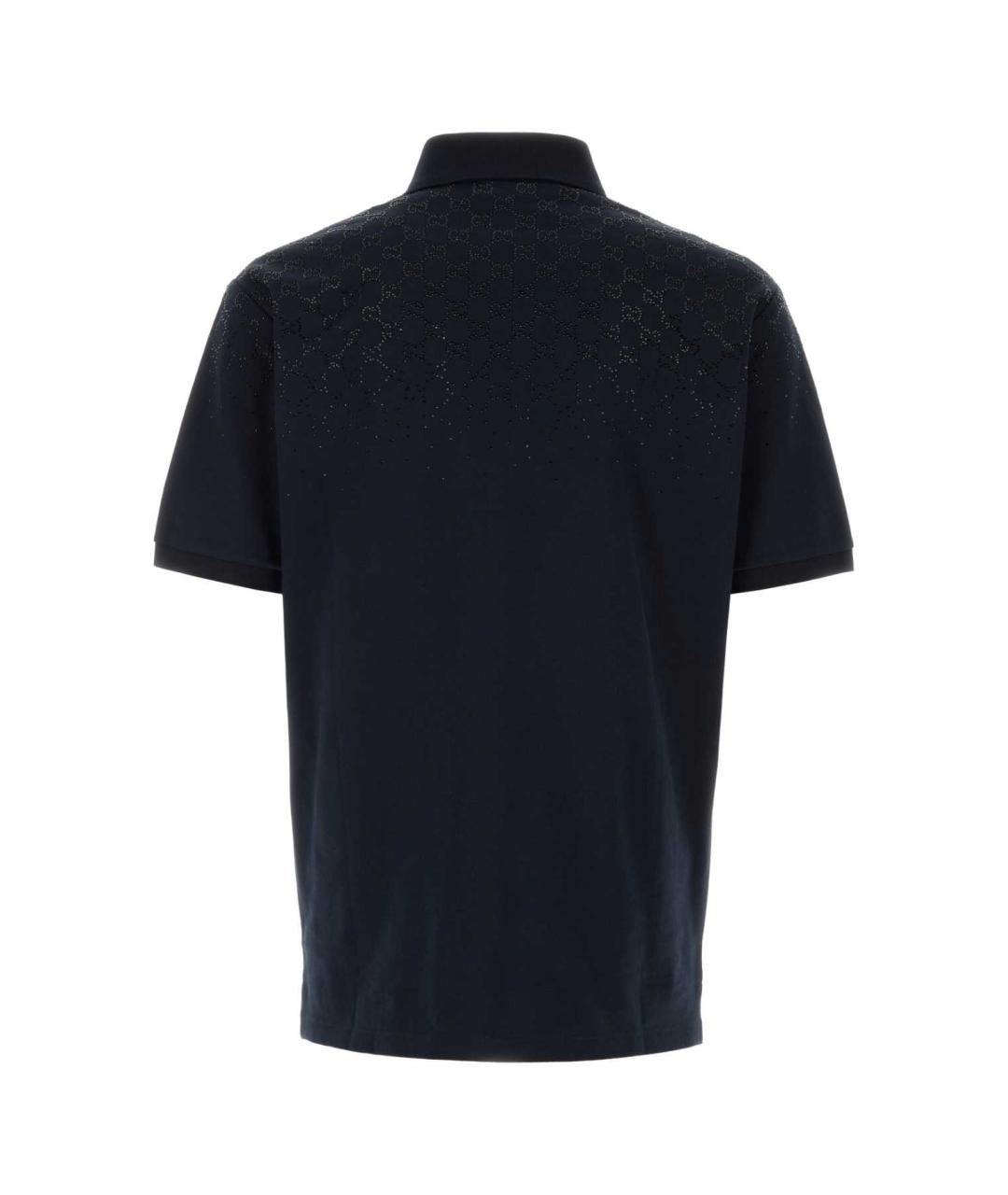 GUCCI Синее хлопковое поло с коротким рукавом, фото 2