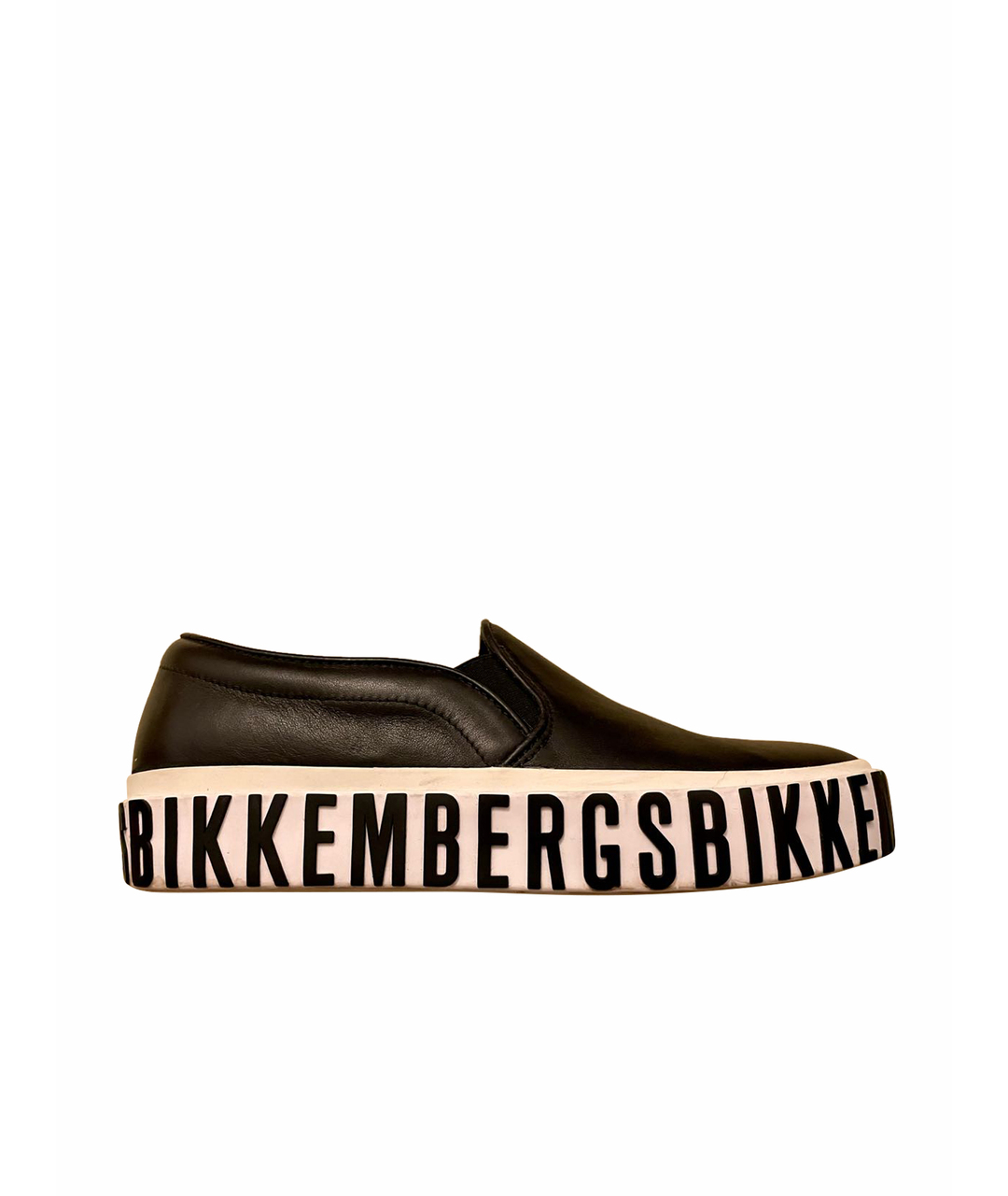 BIKKEMBERGS Черные кожаные слипоны, фото 1