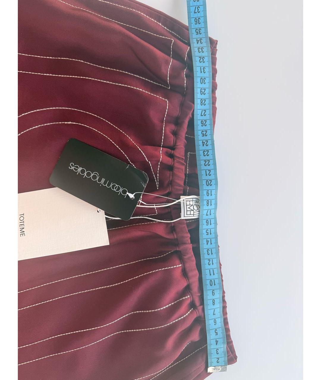 TOTEME Бордовые шелковые брюки широкие, фото 6