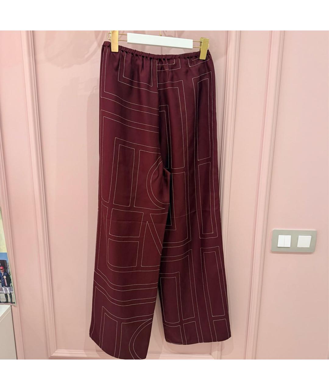 TOTEME Бордовые шелковые брюки широкие, фото 2