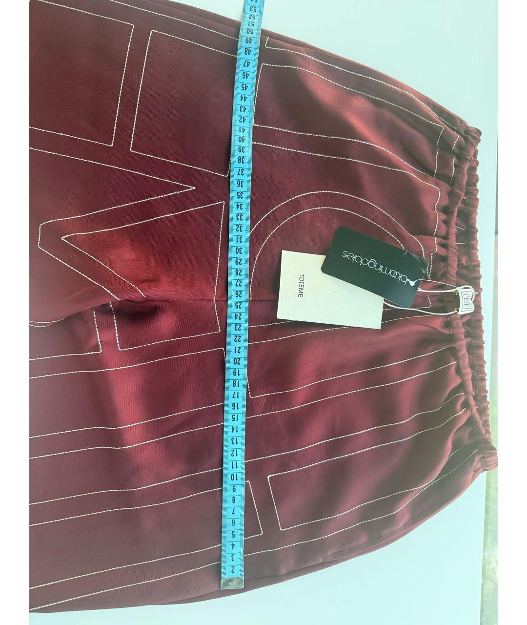 TOTEME Бордовые шелковые брюки широкие, фото 5