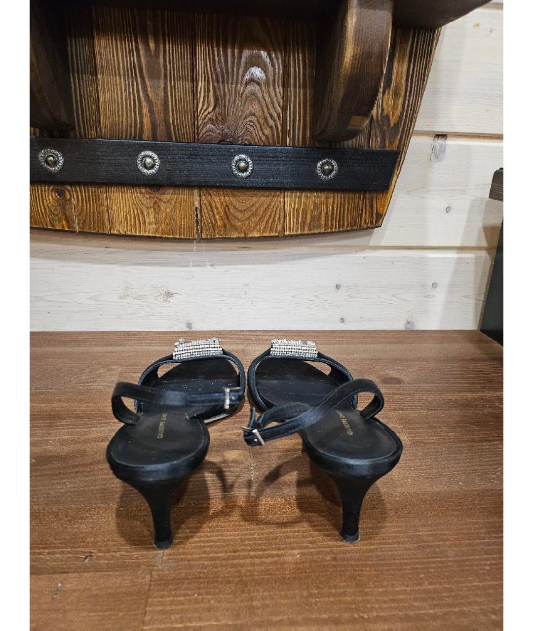 GIUSEPPE ZANOTTI DESIGN Черные текстильные босоножки, фото 3